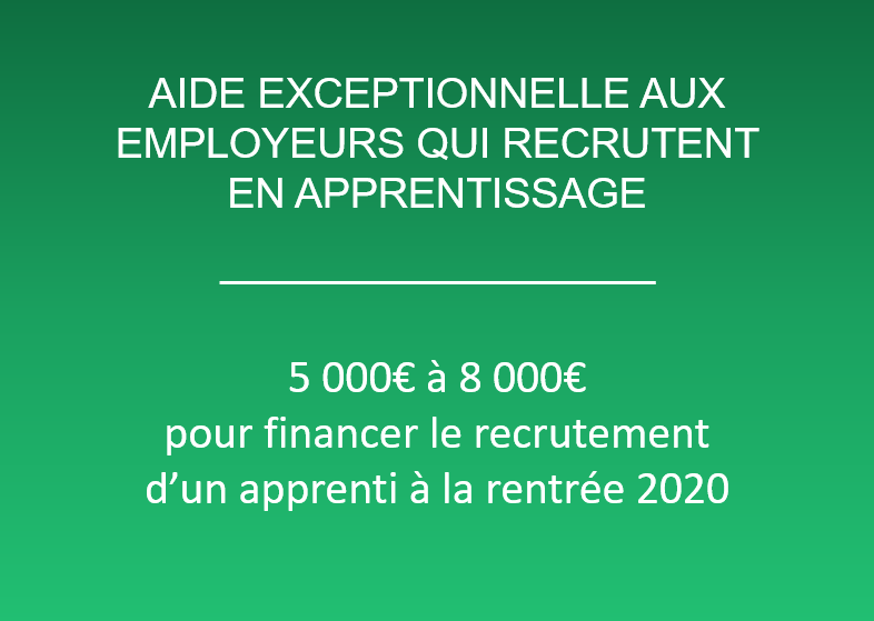 Aide exceptionnelle aux employeurs qui recrutent en apprentissage